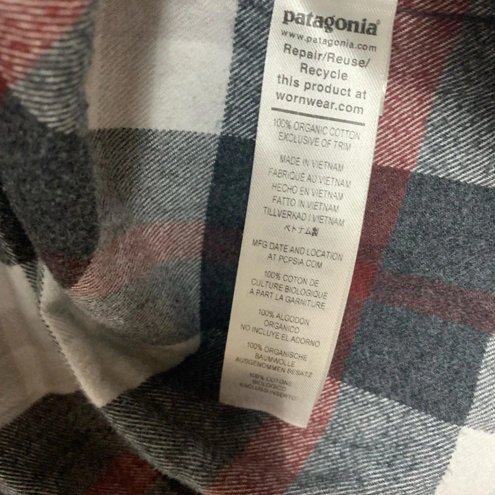 Patagonia Organic Cotton Plaid Flannel Shirt Size XXL - Picture 3 of 6